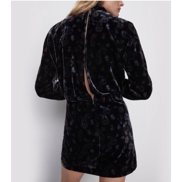 Zara Velvet Paisley Dress - Picture 10 of 10